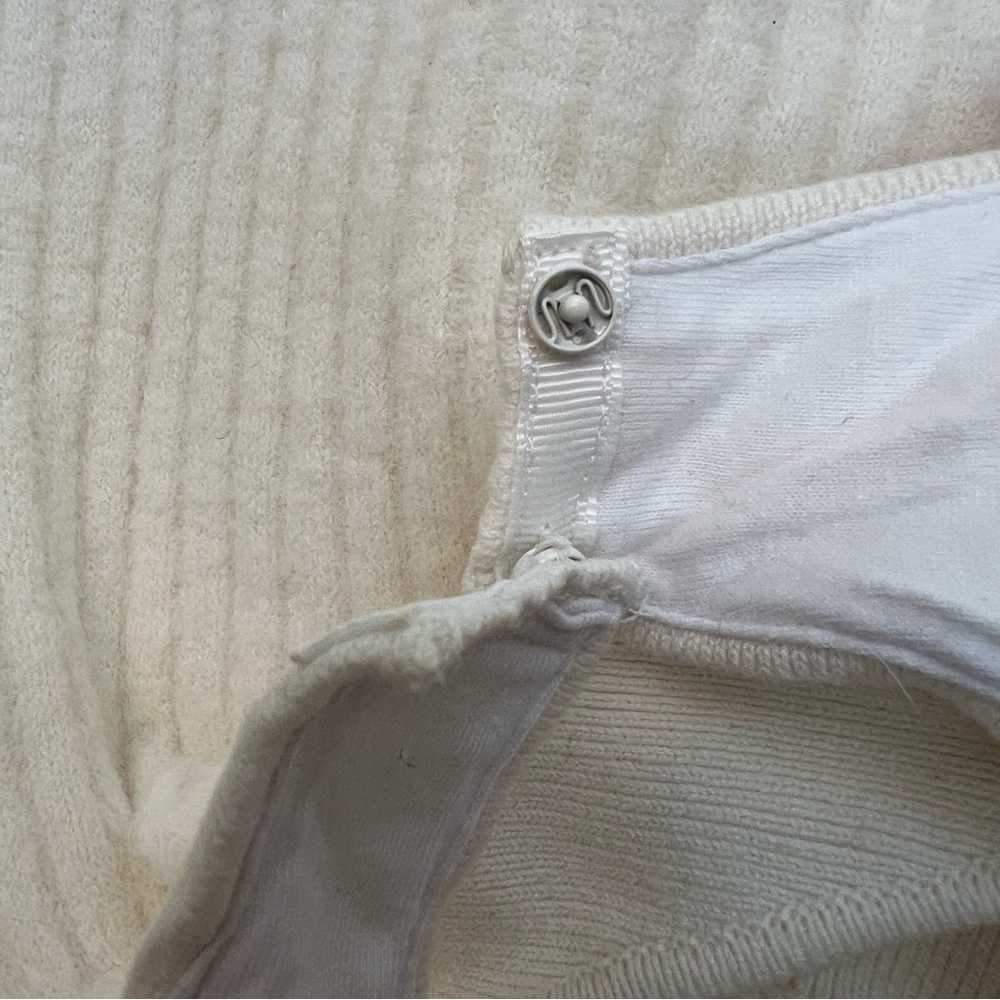 Free People Keep Me Warm Cable Knit Bodysuit Coconut Milk Ivory Small Cozy Fuzzy - Picture 8 of 8